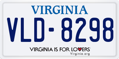 VA license plate VLD8298