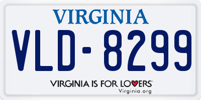 VA license plate VLD8299