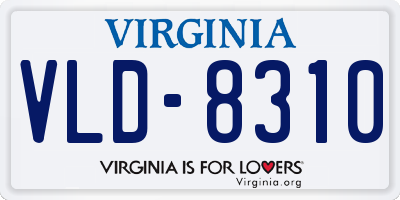 VA license plate VLD8310