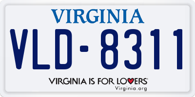 VA license plate VLD8311