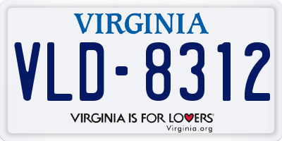 VA license plate VLD8312