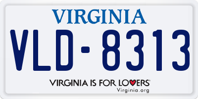 VA license plate VLD8313