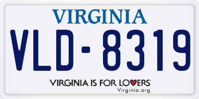 VA license plate VLD8319