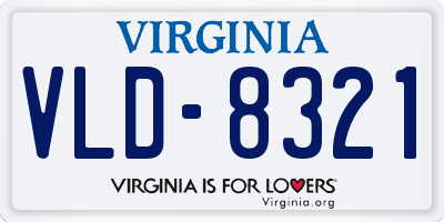 VA license plate VLD8321