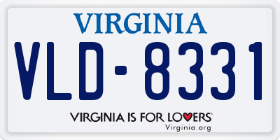 VA license plate VLD8331