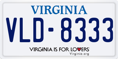 VA license plate VLD8333