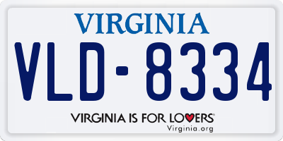 VA license plate VLD8334