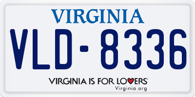 VA license plate VLD8336