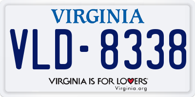 VA license plate VLD8338