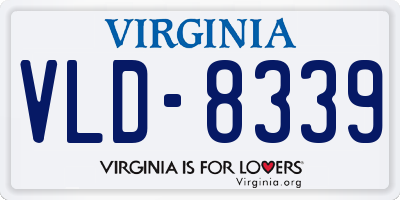 VA license plate VLD8339