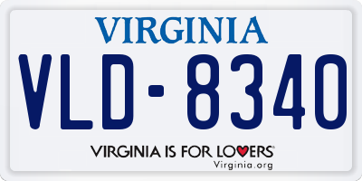 VA license plate VLD8340