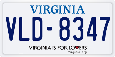 VA license plate VLD8347