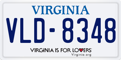 VA license plate VLD8348