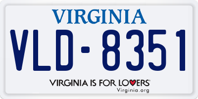 VA license plate VLD8351