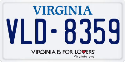 VA license plate VLD8359