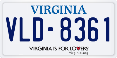 VA license plate VLD8361