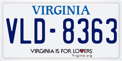 VA license plate VLD8363