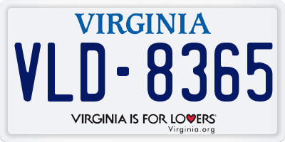 VA license plate VLD8365