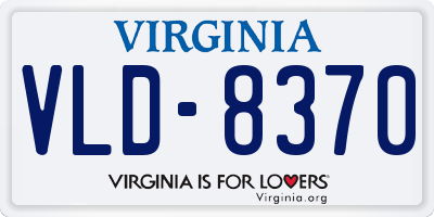 VA license plate VLD8370