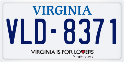 VA license plate VLD8371