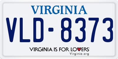 VA license plate VLD8373