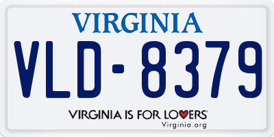 VA license plate VLD8379