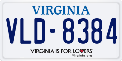 VA license plate VLD8384