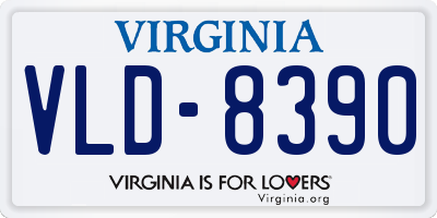 VA license plate VLD8390