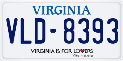VA license plate VLD8393