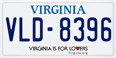 VA license plate VLD8396
