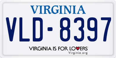 VA license plate VLD8397
