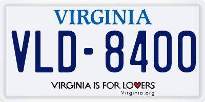 VA license plate VLD8400