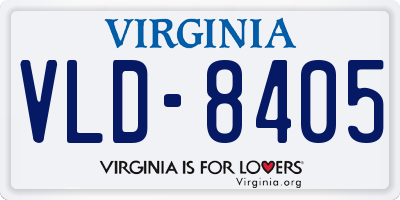 VA license plate VLD8405