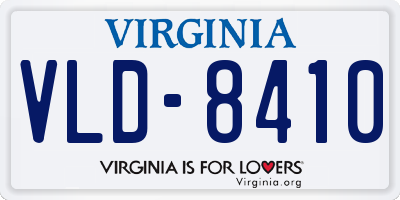 VA license plate VLD8410