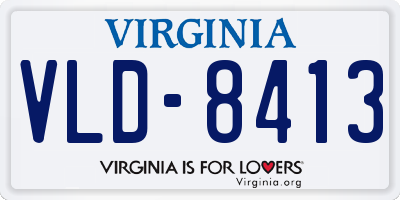 VA license plate VLD8413