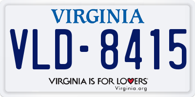 VA license plate VLD8415