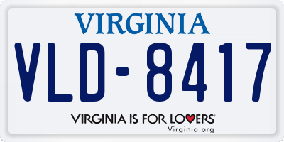 VA license plate VLD8417