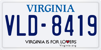VA license plate VLD8419
