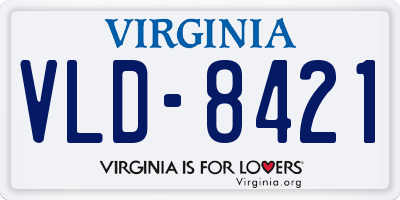 VA license plate VLD8421