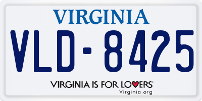 VA license plate VLD8425