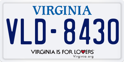 VA license plate VLD8430