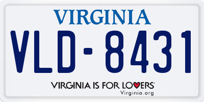 VA license plate VLD8431
