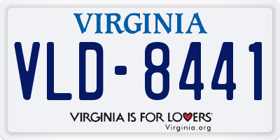 VA license plate VLD8441