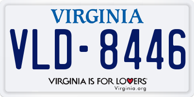 VA license plate VLD8446