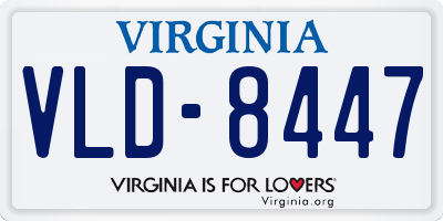 VA license plate VLD8447
