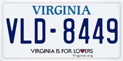 VA license plate VLD8449