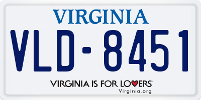 VA license plate VLD8451