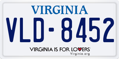 VA license plate VLD8452