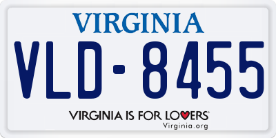 VA license plate VLD8455