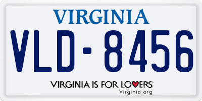 VA license plate VLD8456